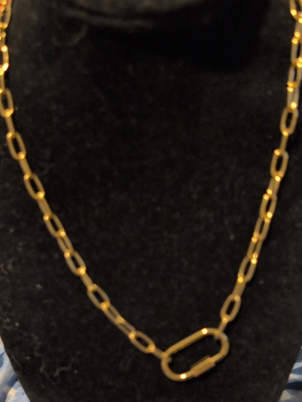 Gold Stainless Steel Paperclip Necklace